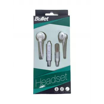 BULLET Earphones 3,5mm, 120 cm, White