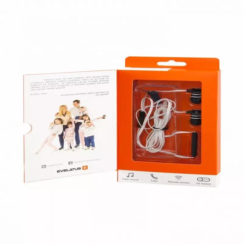 Evelatus Universal Hands Free EEP01 su mikrofonu, juoda