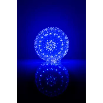 iLike Bumba ar puķēm 465 200LED D-20cm Blue Dekoratyvinis LED šviesos rutulys su gėlėmis