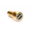 Evelatus ECC01 GOLD Automobilinis įkroviklis 2 USB prievadai 3.1A su nerūdijančio plieno avariniu įrankiu Auksinis