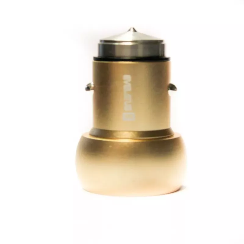Evelatus ECC01 GOLD Automobilinis įkroviklis 2 USB prievadai 3.1A su nerūdijančio plieno avariniu įrankiu Auksinis