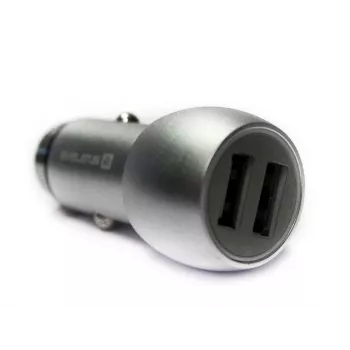 Evelatus Universal Car Charger ECC01 2USB Port 3.1A su Nerūdijančio Plieno Gelbėjimo Įrankiu Sidabrinis