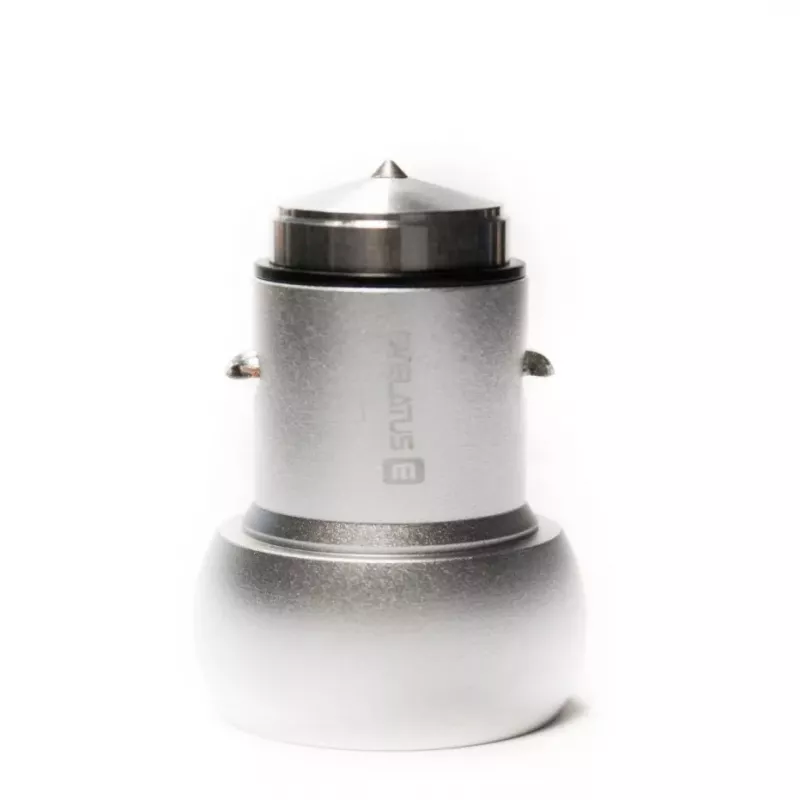 Evelatus Universal Car Charger ECC01 2USB Port 3.1A su Nerūdijančio Plieno Gelbėjimo Įrankiu Sidabrinis