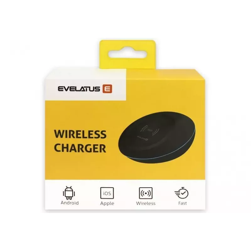 EVELATUS EWC01 belaidis įkroviklis baltas - Qi 10W greito įkrovimo padėklas su Micro-USB laidu