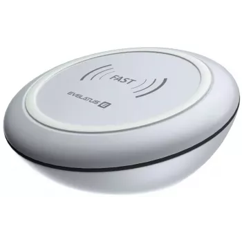 EVELATUS EWC01 belaidis įkroviklis baltas - Qi 10W greito įkrovimo padėklas su Micro-USB laidu