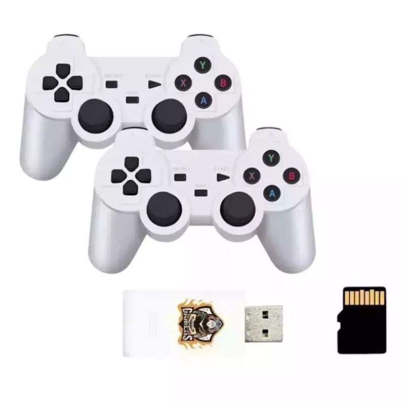 “GameBox HY00 64bit Retro 20K Game 4K HDMI Stick Console / Android Box su 2 belaidžiais valdikliais Baltas”