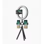 Elight O1 lankstus trikojo stovas 30cm + 10 colių LED žiedinė lemputė su kabeliniu nuotolinio valdymo pultu ir telefonu / 3/4 varžto tvirtinimas, juodas
