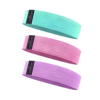 iLike Sport Poliesterio pasipriešinimo juostos sporto salei ir fitnesui 3 vnt. 8 cm pločio - 33 cm / 38 cm / 43 cm