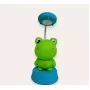 Kiddyz NL1 Space Froggy vaikiška naktinė lemputė-stalinė lempa (20x10 cm) su USB maitinimu ir pieštukų galąstuvu, žalia
