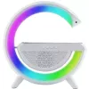 Elight G Shape Speaker Lamp su RGB LED apšvietimu ir belaidžiu išmaniųjų įrenginių įkrovikliu Baltas