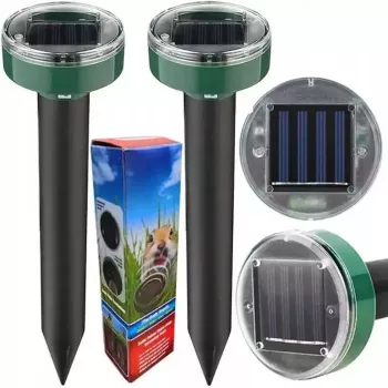 iLike Gardenera Saulės energija varomas ultragarsinis kurmių ir graužikų atbaidiklis 22,5x6,3 cm, 2 vnt. rinkinys sodui ir vejai