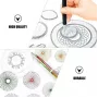 iLike 28 dalių spiralinių piešimo liniuočių rinkinys su krumpliaračiais, rašikliais, A4 popieriumi ir instrukcija, ABS plastikas