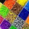 Kiddyz 4400 vnt. Apyrankių gaminimo rinkinys su gumytėmis, kabliukais, segtukais ir pakabukais bei organizuota dėžute, įvairiaspalvis