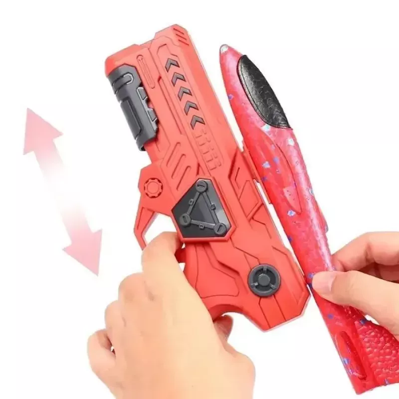 Kiddyz Styrofoam Airplane Gun Launcher su sklandytuvu – patvarus ir lengvas žaislas