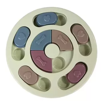 iLike Dog Treat Puzzle Feeder diam. 24 cm Interaktyvus Lėto Valgymo Žaislas Treniruotėms Įvairiaspalvis