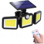 Elight Solar Sensor Wall Light 3in1 LS6 su judesio davikliu, nuotolinio valdymo pulteliu ir išoriniu saulės baterijos skydeliu, juoda