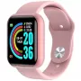 iWear M8 Smart & Fit Watch su pilnu liečiamu 1,3 inch IPS ekranu, medijos valdymu, širdies ritmo ir kraujospūdžio matavimu, socialinių tinklų pranešimais – rožinė