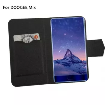 Doogee MIX Apsauginis Dėklas su Atverčiamu Viršeliu ir Grūdinto Stiklo Ekrano Apsauga - Juoda