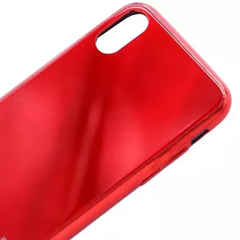 Evelatus Apple iPhone X/XS Water Ripple Full Color Electroplating Tempered Glass Case Red