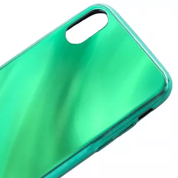 Evelatus Apple iPhone X/XS Water Ripple Full Color Electroplating Tempered Glass Case Green