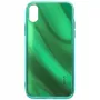 Evelatus Apple iPhone X/XS Water Ripple Full Color Electroplating Tempered Glass Case Green