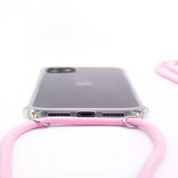 Evelatus Apple iPhone XR dėklas su virvute Rožinis permatomas