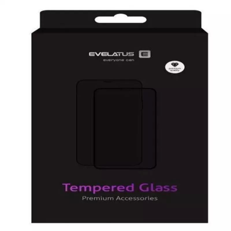 Evelatus Apple iPhone 12 Pro Max 6,7 colio Anti-Blue 2.5D pilno dengimo Japan Glue stiklinė antistatinė ekrano apsauga