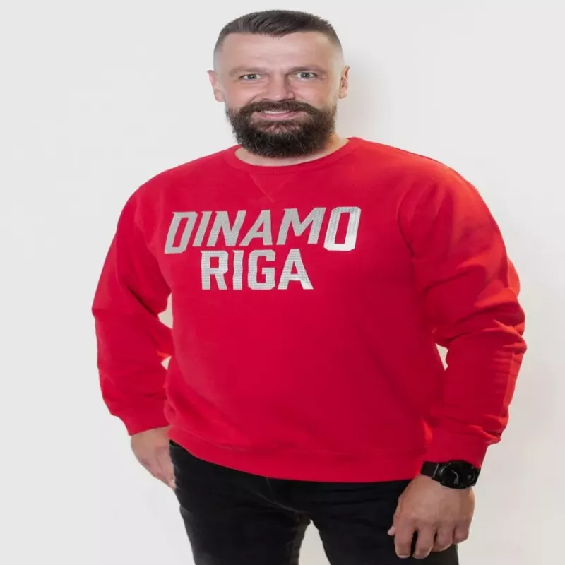 Moteriški marškinėliai Dinamo L DINAMO su raudonu metalizuotu spaudiniu balti
