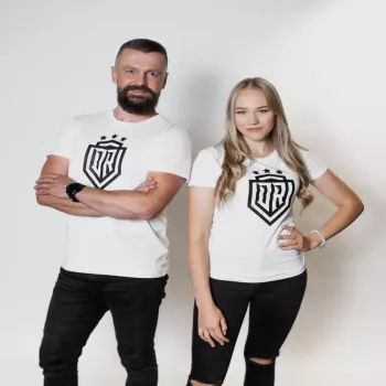 Moteriški marškinėliai Dinamo Women's T-Shirt DINAMO su juodu spaudiniu XS White