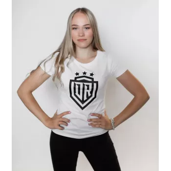 Moteriški marškinėliai Dinamo Women's T-Shirt DINAMO su juodu spaudiniu XS White
