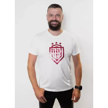 Dinamo Vyriški Marškinėliai XL «DINAMO» su Raudonu Metalinio Blizgesio Spaudiniu Balti