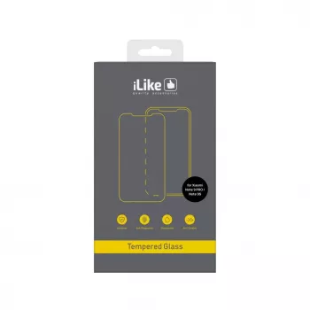 iLike Screen Protector for Xiaomi Redmi Note 9 Pro/9S, 0,33mm Flat Clear Tempered Glass