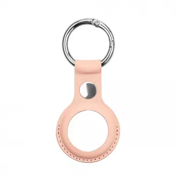 iLike AirTag PU Leather Key Ring Keychain Case Pink