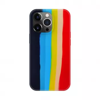 Evelatus Apple iPhone 13 Pro Max Silicone Case Multi-Colored Rainbow