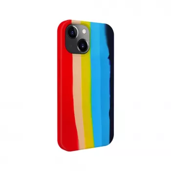 Evelatus Apple iPhone 14 Silicone Case Multi-Colored Rainbow