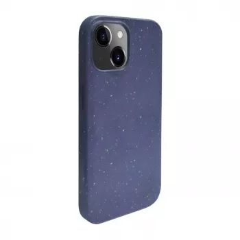 iLike Apple iPhone 13 Silicone Plastic Case Eco Print Design Blue