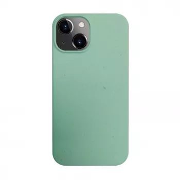 iLike Apple iPhone 14 Silicone Plastic Case Eco Print Design Flower Green