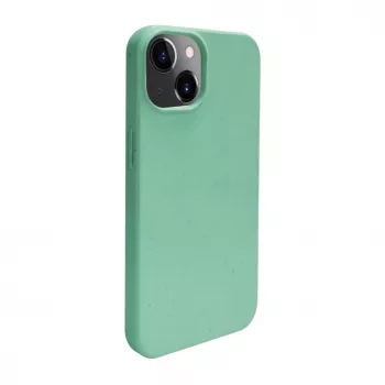 iLike Apple iPhone 14 Silicone Plastic Case Eco Print Design Flower Green