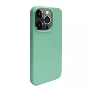 iLike Apple iPhone 14 Pro Max Silicone Plastic Case Eco Print Design Flower Green