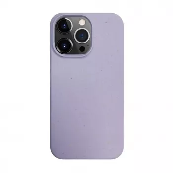 iLike Apple iPhone 14 Pro Silicone Plastic Case Eco Print Design Flower Purple