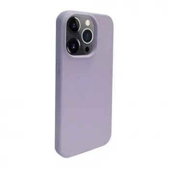 iLike Apple iPhone 14 Pro Silicone Plastic Case Eco Print Design Flower Purple