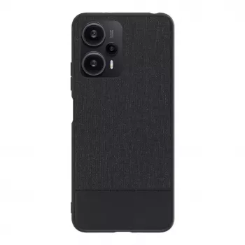 iLike Xiaomi Redmi Note 12 / Poco X5 Plastic Leather Back Cover Black