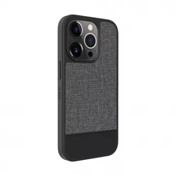 iLike Apple iPhone 14 Pro Plastic Leather Back Cover Gray