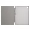 Evelatus Galaxy Tab A8 10.5 (2021) Book Cover su imitaciniu mikropluošto vidumi sidabrinė