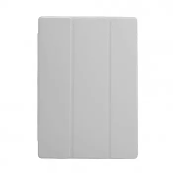 Evelatus Galaxy Tab A8 10.5 (2021) Book Cover su imitaciniu mikropluošto vidumi sidabrinė