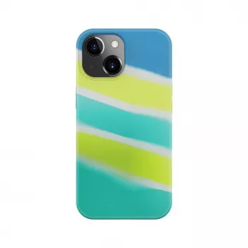 Evelatus Apple iPhone 15 Silicone Case Multi-Colored Yellow Green