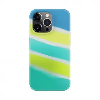 Evelatus Apple iPhone 15 Pro Silicone Case Multi-Colored Yellow Green
