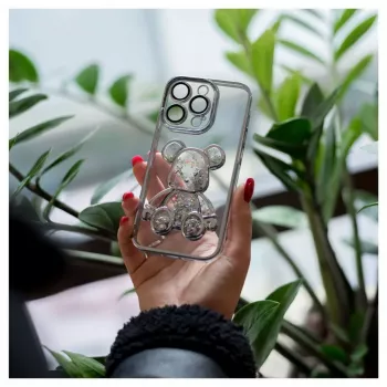 iLike Apple iPhone 14 Pro Silicone Case Print Desire Bear sidabrinis