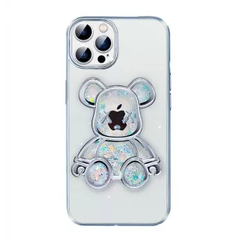 iLike Apple iPhone 14 Pro Silicone Case Print Desire Bear sidabrinis