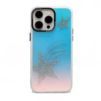 iLike Apple iPhone 15 Pro Max Laser Shell Star Dėklas - Iridinis